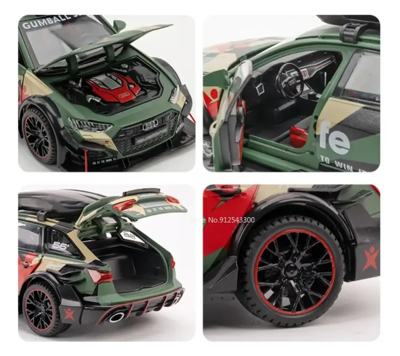Audi RS6 1:24 Model Samochodu Metalowy Dźwięk i Światło