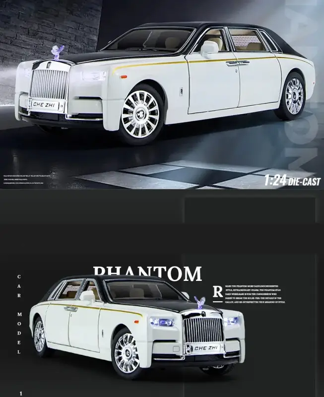 Rolls-Royce Phantom 1:24 Model Samochodu Metalowy Dźwięk i Światło