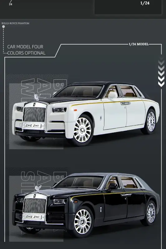Rolls-Royce Phantom 1:24 Model Samochodu Metalowy Dźwięk i Światło