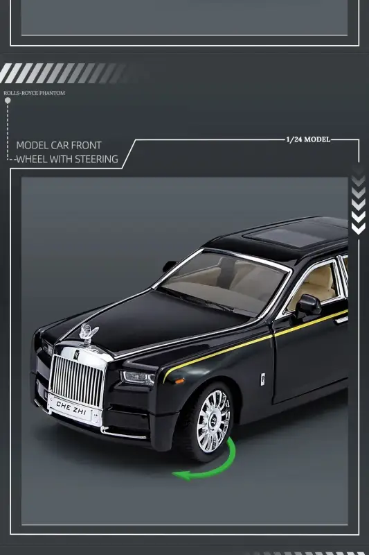 Rolls-Royce Phantom 1:24 Model Samochodu Metalowy Dźwięk i Światło