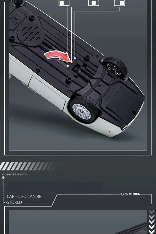 Rolls-Royce Phantom 1:24 Model Samochodu Metalowy Dźwięk i Światło