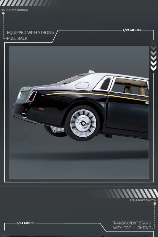 Rolls-Royce Phantom 1:24 Model Samochodu Metalowy Dźwięk i Światło