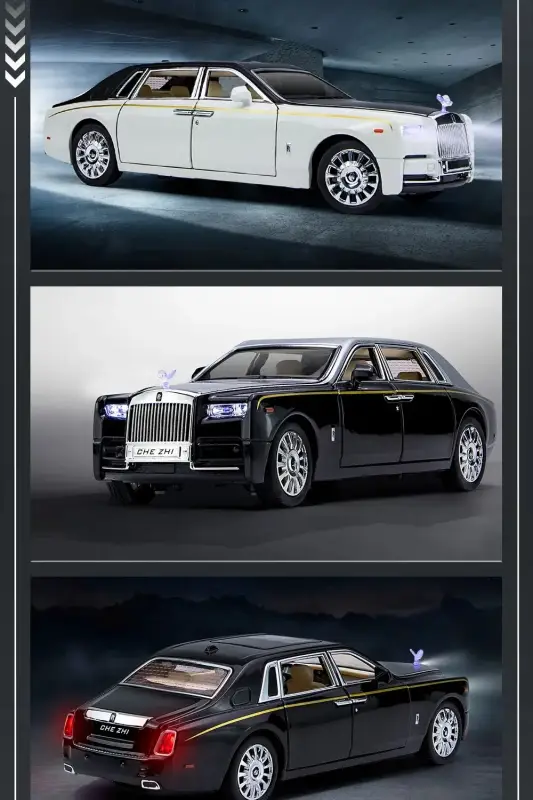 Rolls-Royce Phantom 1:24 Model Samochodu Metalowy Dźwięk i Światło