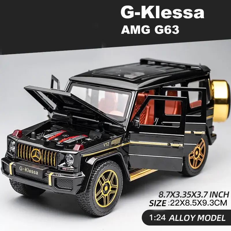 Mercedes-AMG G63 1:24 Model Samochodu Metalowy Dźwięk i Światło