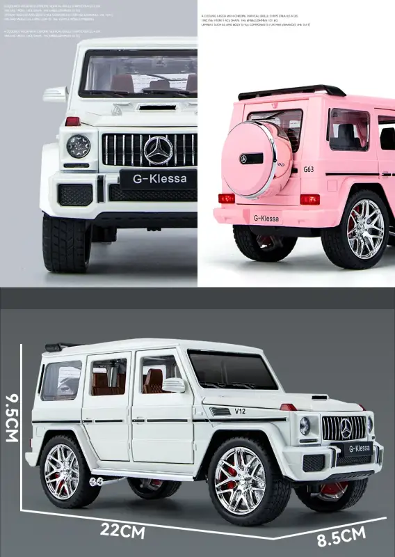 Mercedes-AMG G63 1:24 Model Samochodu Metalowy Dźwięk i Światło