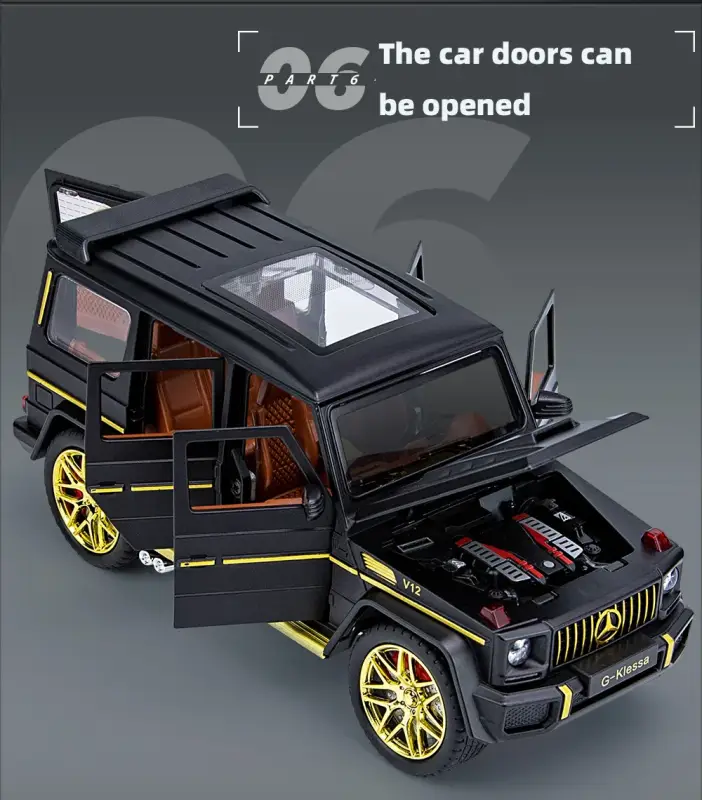 Mercedes-AMG G63 1:24 Model Samochodu Metalowy Dźwięk i Światło