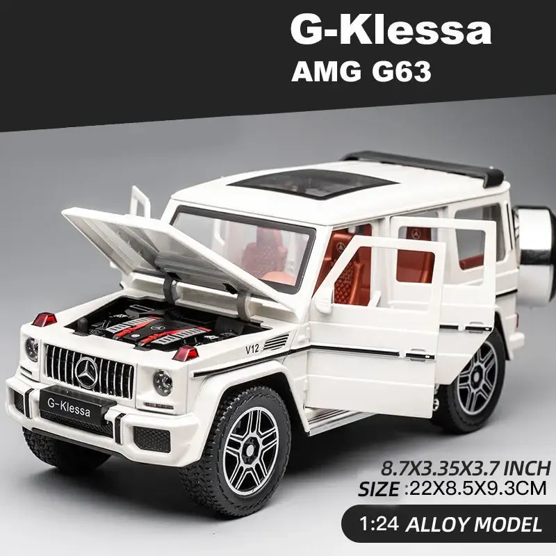 Mercedes-AMG G63 1:24 Model Samochodu Metalowy Dźwięk i Światło