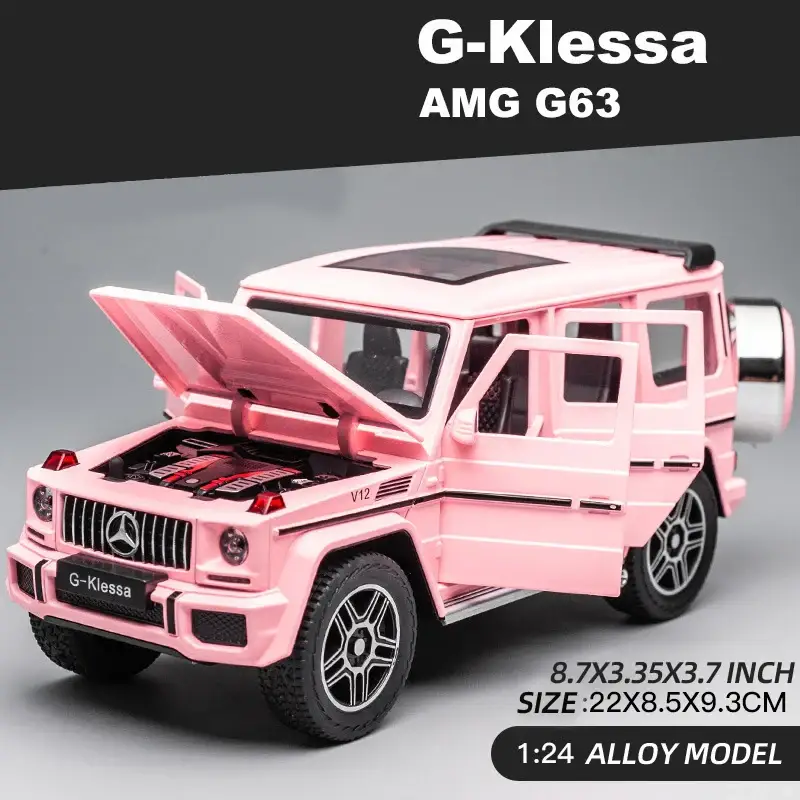 Mercedes-AMG G63 1:24 Model Samochodu Metalowy Dźwięk i Światło