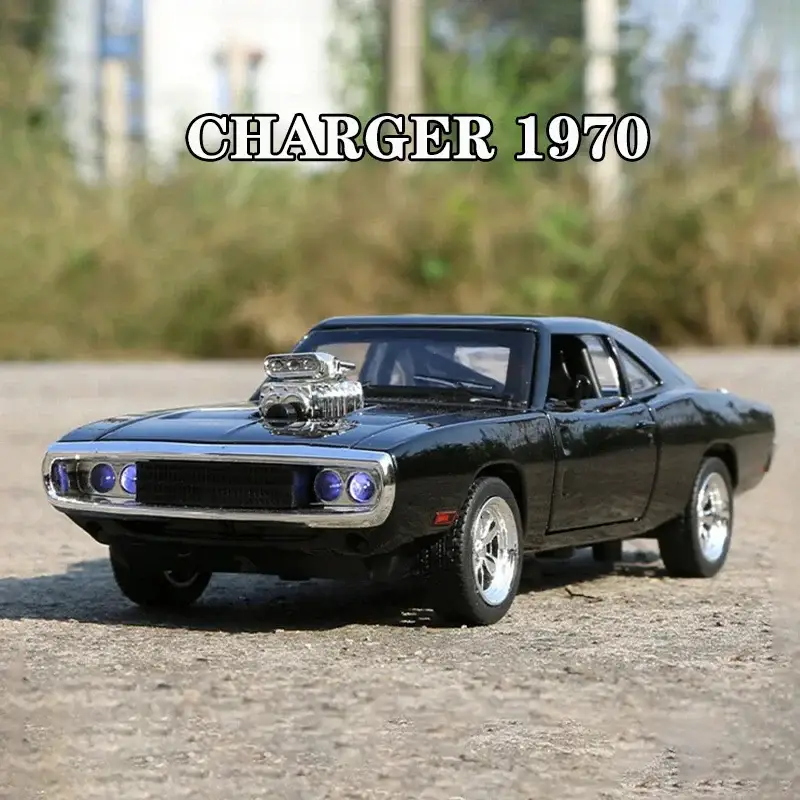 Dodge Charger 1970 1:32 Model Samochodu Metalowy Dźwięk i Światło Fast & Furious
