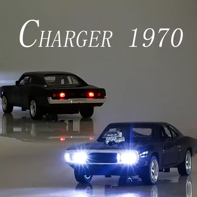 Dodge Charger 1970 1:32 Model Samochodu Metalowy Dźwięk i Światło Fast & Furious