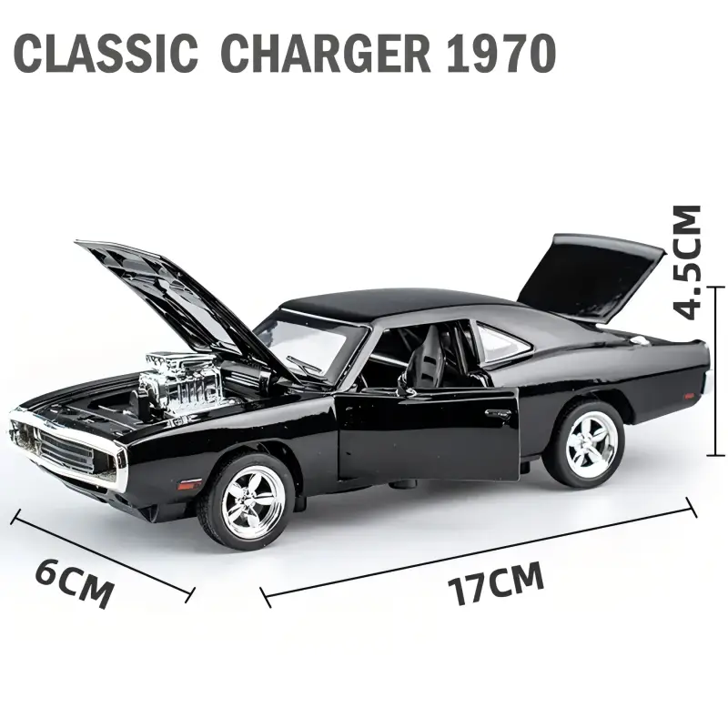 Dodge Charger 1970 1:32 Model Samochodu Metalowy Dźwięk i Światło Fast & Furious