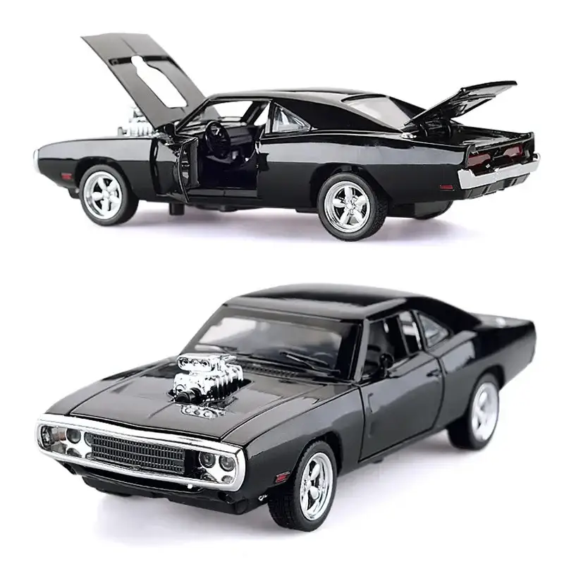 Dodge Charger 1970 1:32 Model Samochodu Metalowy Dźwięk i Światło Fast & Furious