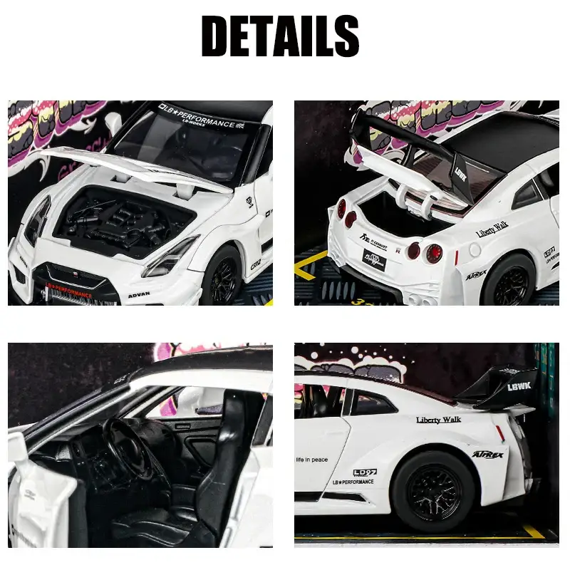 Nissan GTR CSR2 1:32 Model Samochodu Metalowy