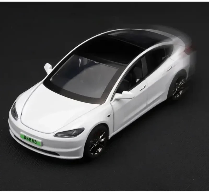 Tesla Model 3 2024 1:32 Model Samochodu Metalowy Dźwięk i Światło
