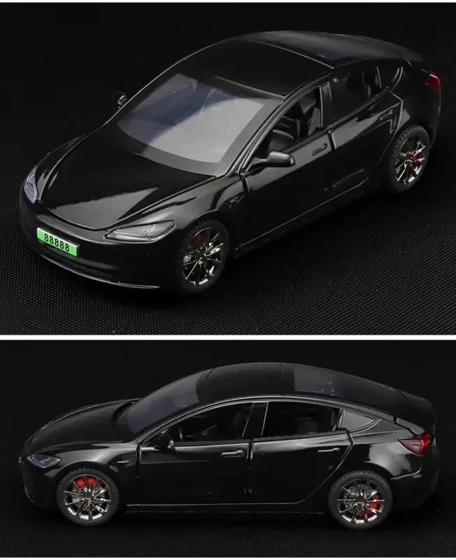 Tesla Model 3 2024 1:32 Model Samochodu Metalowy Dźwięk i Światło