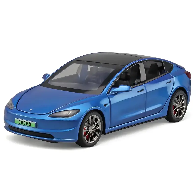 Tesla Model 3 2024 1:32 Model Samochodu Metalowy Dźwięk i Światło