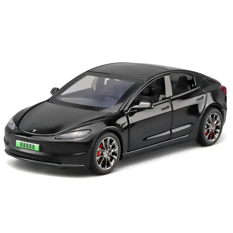 Tesla Model 3 2024 1:32 Model Samochodu Metalowy Dźwięk i Światło