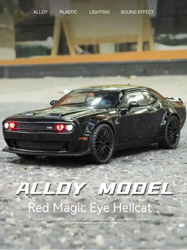 Dodge Challenger Hellcat 1:32 Model Samochodu Metalowy Dźwięk