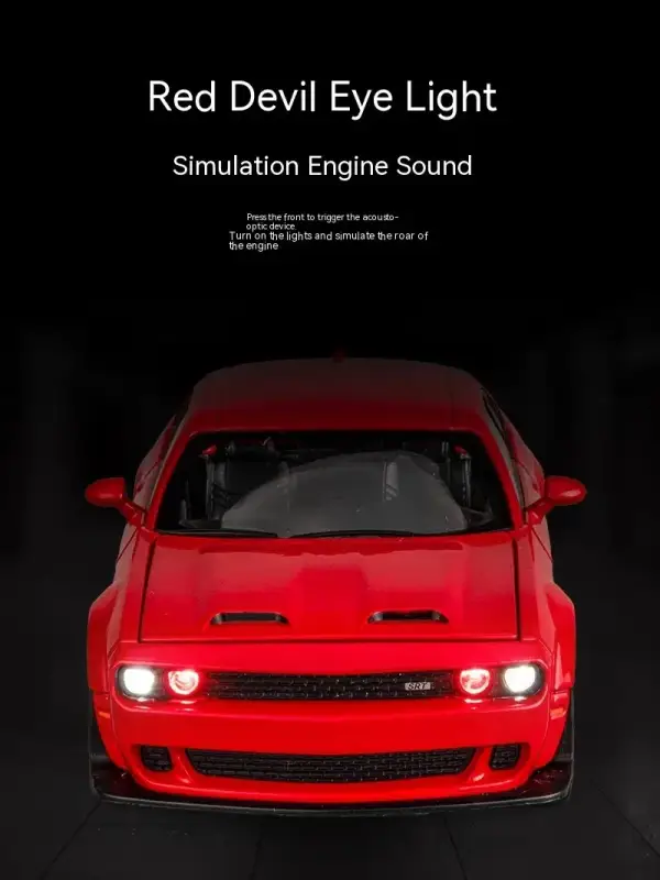 Dodge Challenger Hellcat 1:32 Model Samochodu Metalowy Dźwięk
