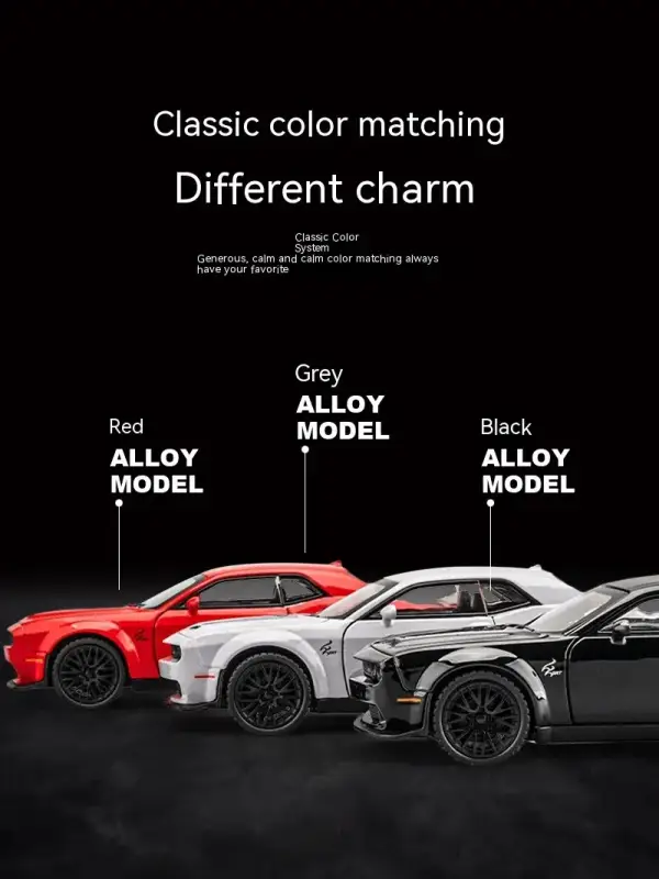 Dodge Challenger Hellcat 1:32 Model Samochodu Metalowy Dźwięk