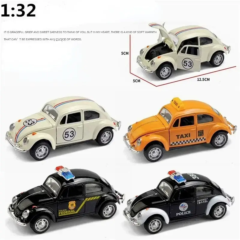 Volkswagen Beetle 1:32 Model Samochodu Metalowy Mechanizm Cofania