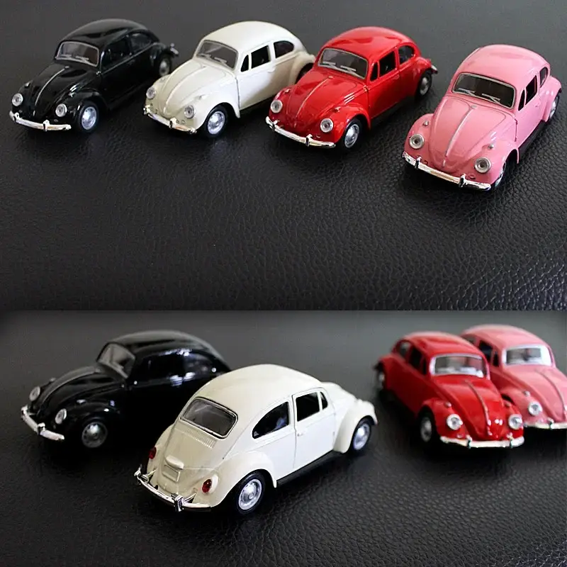Volkswagen Beetle 1:36 Model Samochodu Metalowy Otwierane Drzwi Mechanizm Cofania