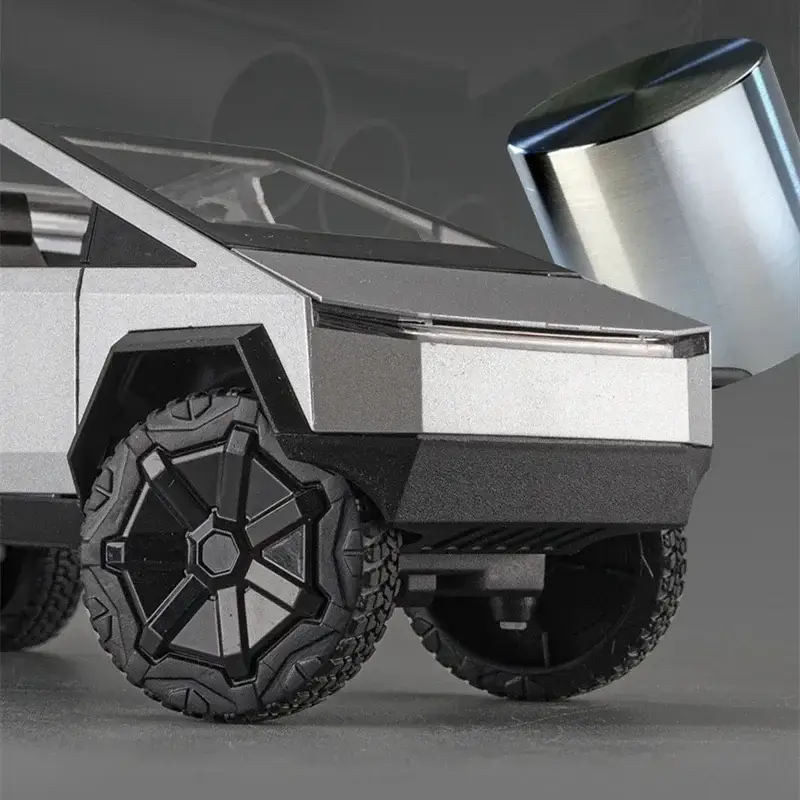 Tesla Cybertruck 1:24 Model Samochodu Metalowy Dźwięk i Światło