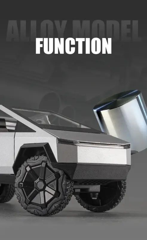 Tesla Cybertruck 1:24 Model Samochodu Metalowy Dźwięk i Światło