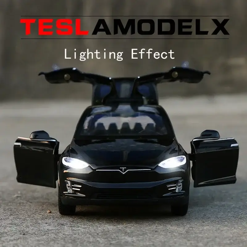 Tesla Cybertruck 1:24 Model Samochodu Metalowy Dźwięk i Światło