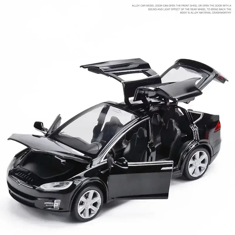Tesla Cybertruck 1:24 Model Samochodu Metalowy Dźwięk i Światło
