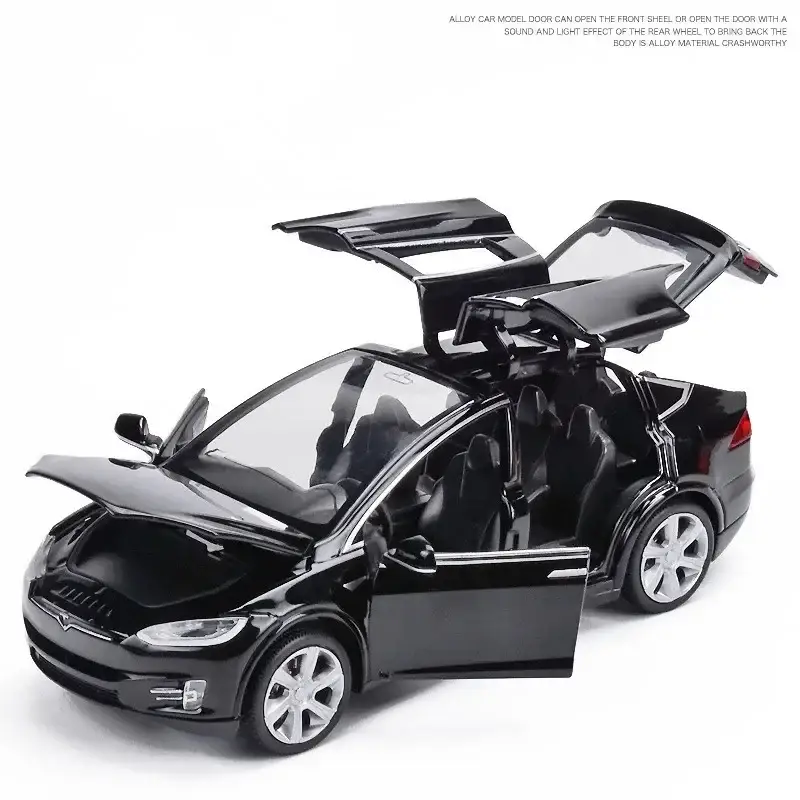 Tesla Cybertruck 1:24 Model Samochodu Metalowy Dźwięk i Światło