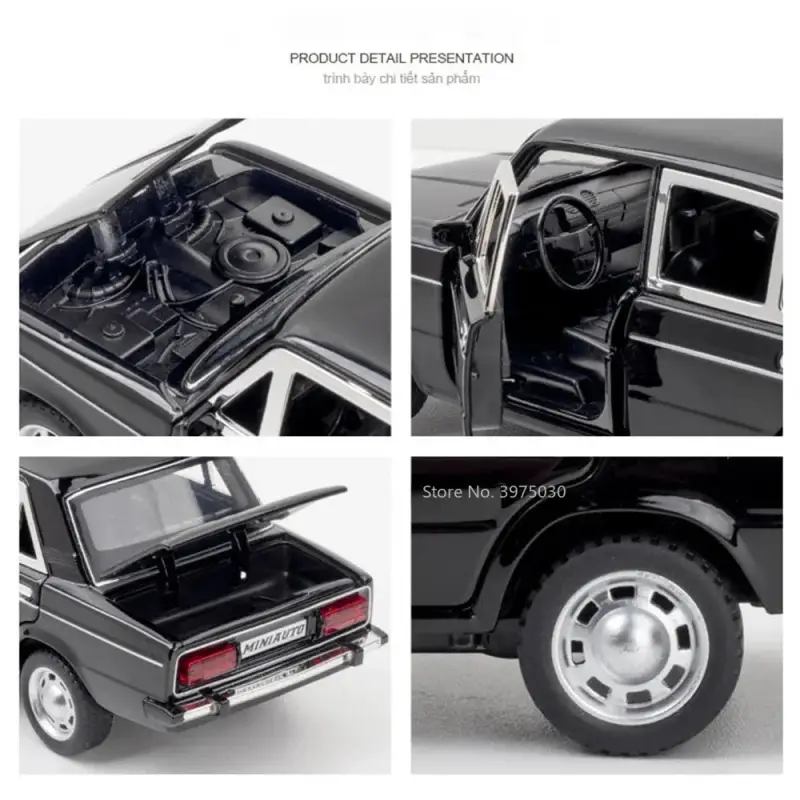 LADA 2106 1:24 Model Samochodu Metalowy Dźwięk i Światło
