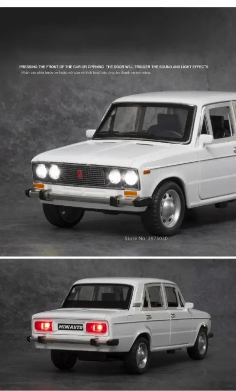 LADA 2106 1:24 Model Samochodu Metalowy Dźwięk i Światło