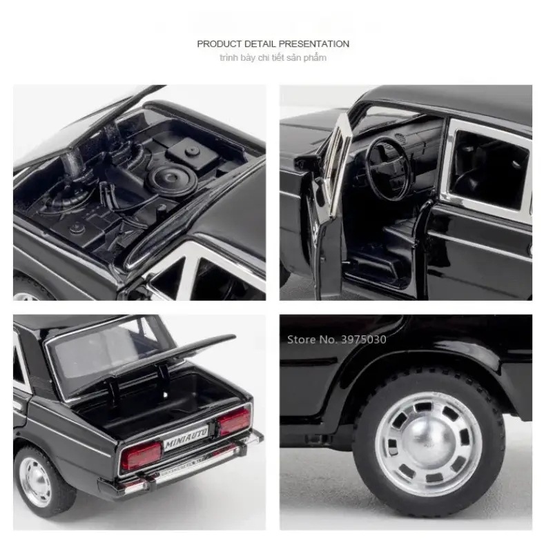 LADA 2106 1:24 Model Samochodu Metalowy Dźwięk i Światło