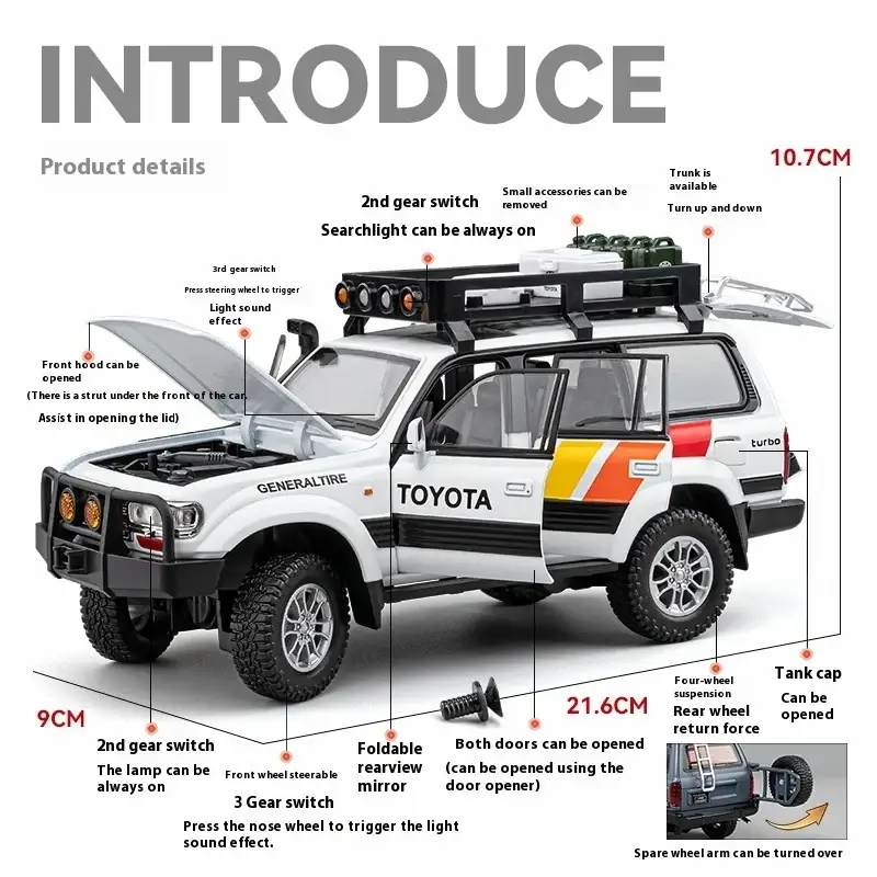 Toyota LC80 1:24 Model Samochodu Metalowy