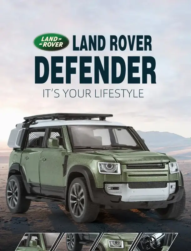 Land Rover Defender 110 1:32 Model Samochodu Metalowy Dźwięk i Światło