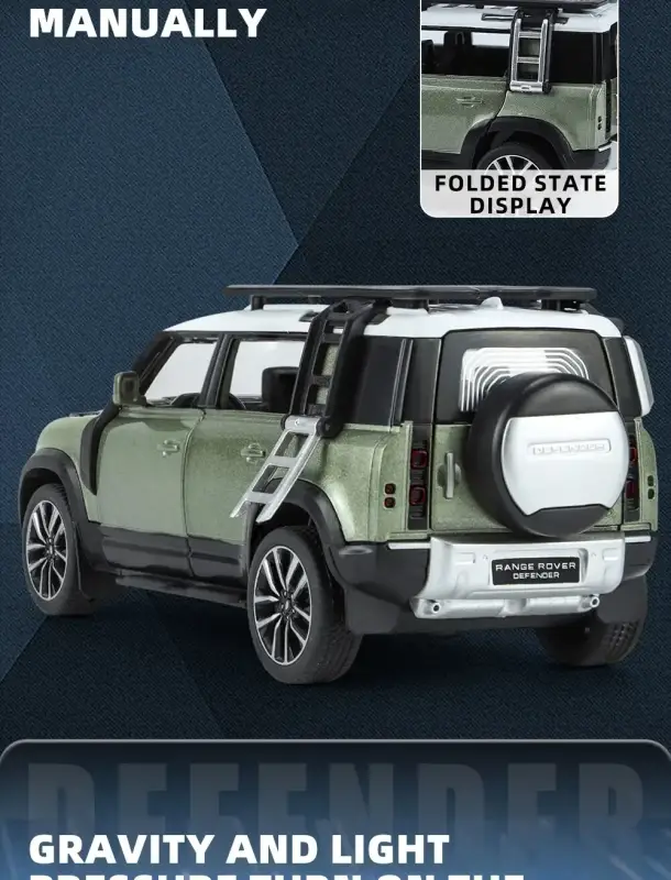 Land Rover Defender 110 1:32 Model Samochodu Metalowy Dźwięk i Światło