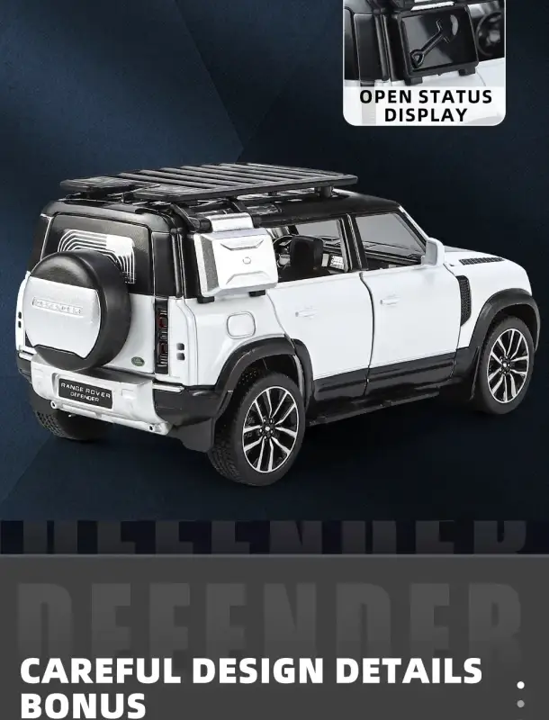 Land Rover Defender 110 1:32 Model Samochodu Metalowy Dźwięk i Światło
