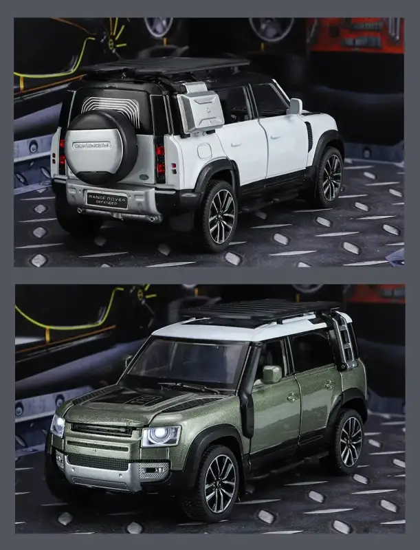 Land Rover Defender 110 1:32 Model Samochodu Metalowy Dźwięk i Światło