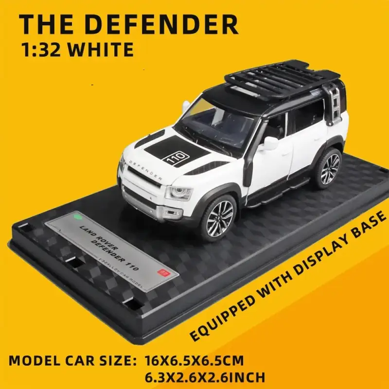Land Rover Defender 110 1:32 Model Samochodu Metalowy Dźwięk i Światło