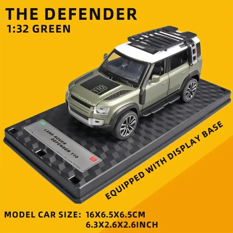 Land Rover Defender 110 1:32 Model Samochodu Metalowy Dźwięk i Światło