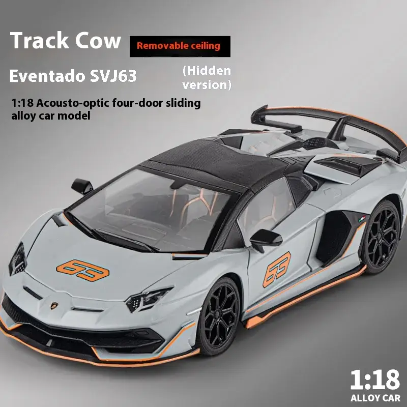 Lamborghini SVJ63 1:18 Model Samochodu Metalowy Dźwięk i Światło