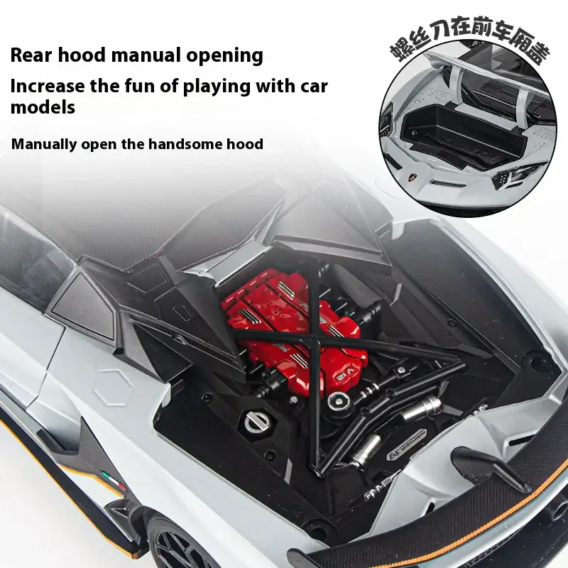 Lamborghini SVJ63 1:18 Model Samochodu Metalowy Dźwięk i Światło
