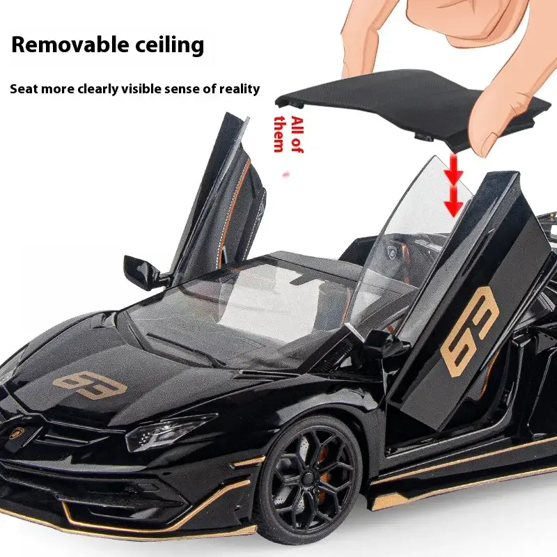 Lamborghini SVJ63 1:18 Model Samochodu Metalowy Dźwięk i Światło