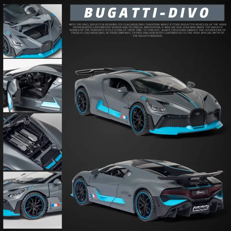 Bugatti Divo 1:32 Model Samochodu Metalowy Światło
