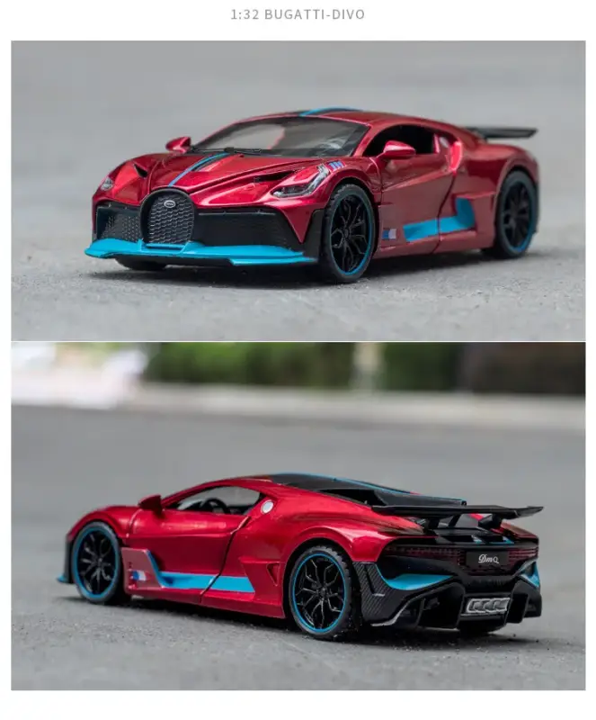 Bugatti Divo 1:32 Model Samochodu Metalowy Światło