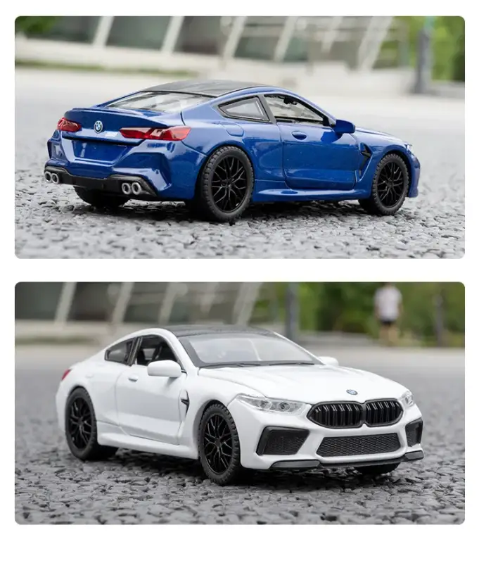 BMW M8 1:32 Model Samochodu Metalowy Dźwięk i Światło