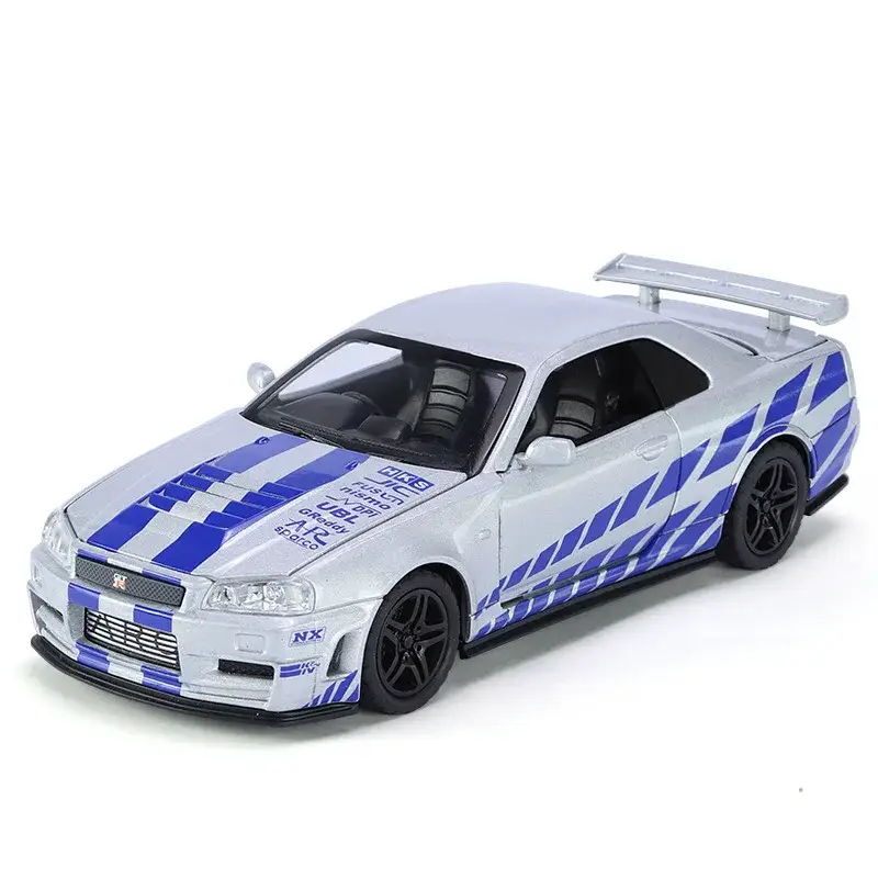 Nissan Skyline GTR R34 Ares 1:32 Model Samochodu Metalowy Dźwięk i Światło