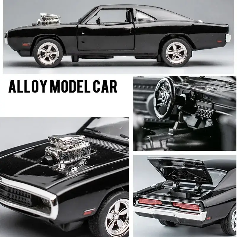 Dodge Charger 1970 1:32 Model Samochodu Metalowy Dźwięk i Światło