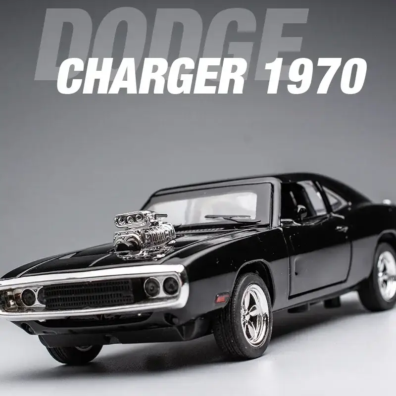 Dodge Charger 1970 1:32 Model Samochodu Metalowy Dźwięk i Światło